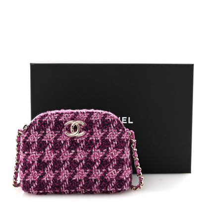 Chanel Tweed Quilted Mini Clutch With Chain Purple 11 of 11