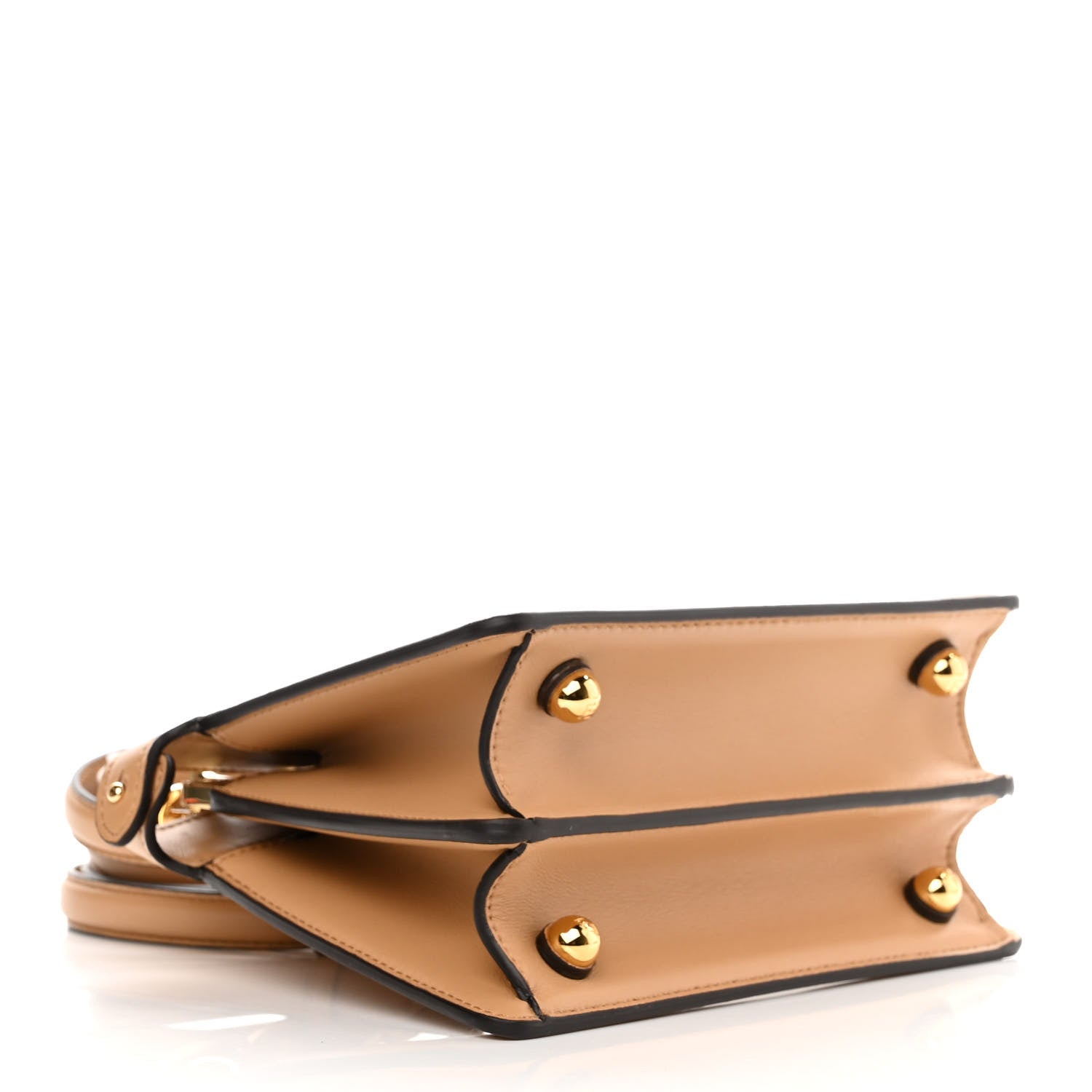 Fendi Shiny Nappa Petite Peekaboo I SEE U Satchel Miele Scuro 3 of 9