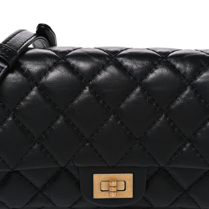 Chanel Aged Calfskin Quilted 2.55 Reissue Flap Belt Bag Clutch Black 7 of 9