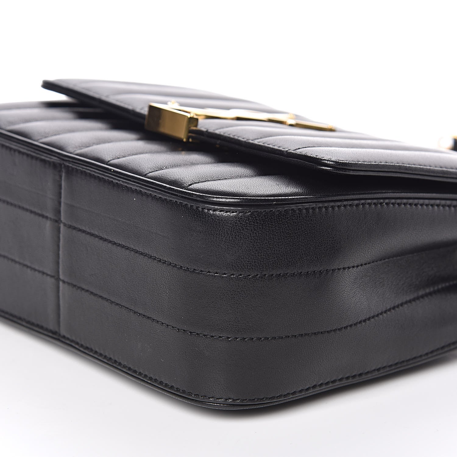 Saint Laurent Lambskin Matelasse Monogram Medium Vicky Chain Bag Black 8 of 15