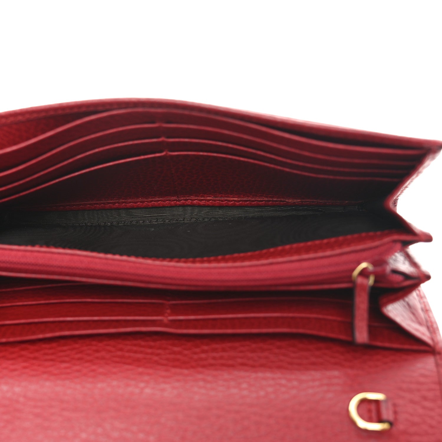 Gucci Dollar Calfskin Petite GG Marmont Wallet Hibiscus Red 4 of 6