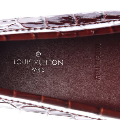 Louis Vuitton Calfskin Crocodile Embossed Dauphine Loafers 36 Bordeaux 7 of 8