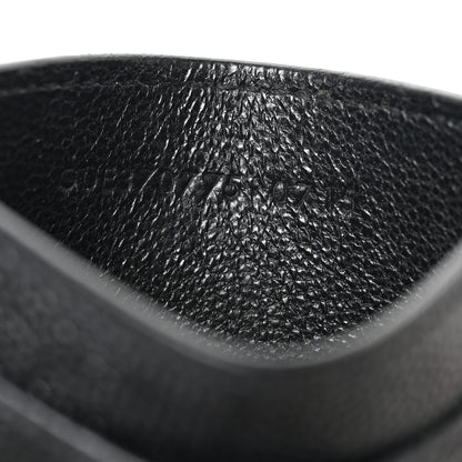 Saint Laurent Grain De Poudre Matelasse Chevron Monogram Credit Card Case Black 7 of 7