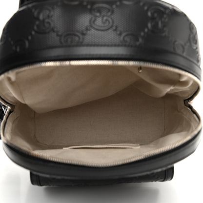 Gucci Calfskin GG Tennis Embossed Backpack Black 5 of 10