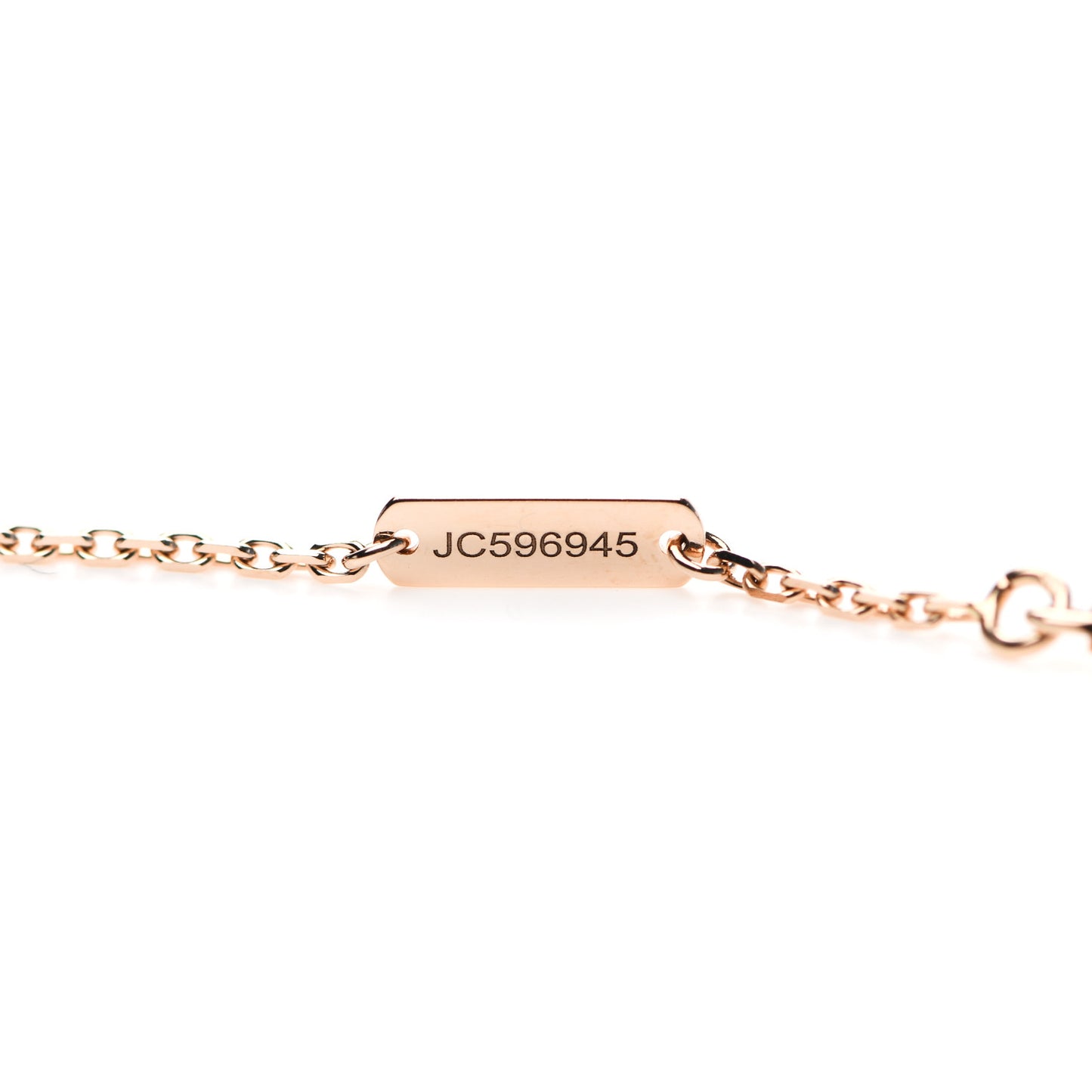 18K Rose Gold Diamond Rhodonite Vintage Alhambra Pendant Necklace