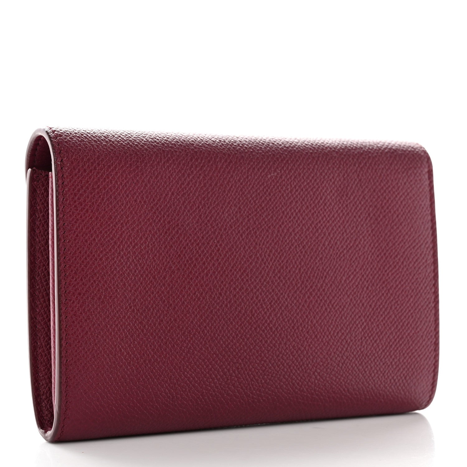 Celine Grained Calfskin Medium Trotteur Multifunction Flap Wallet Plum 3 of 15