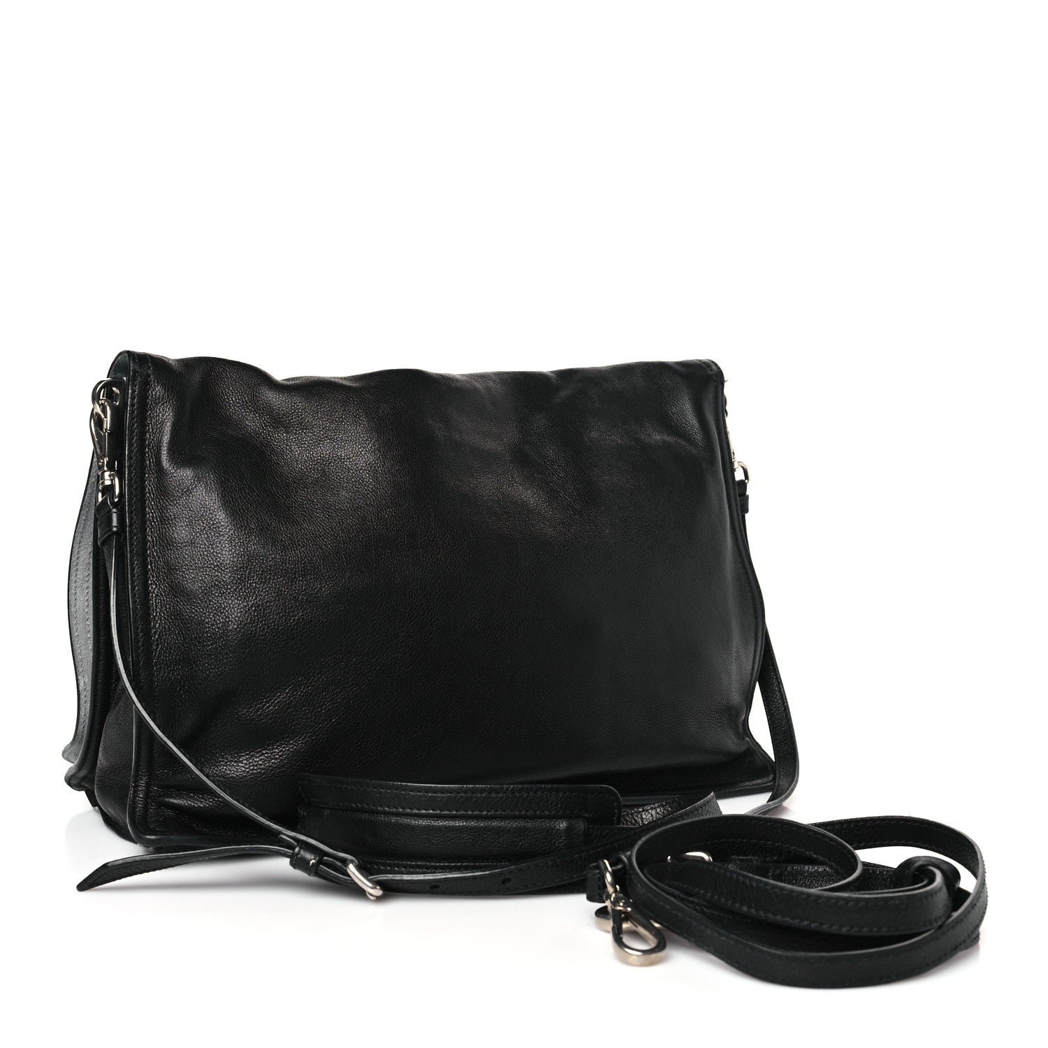 Prada Glace Calf Etiquette Flap Black Astrale 3 of 9