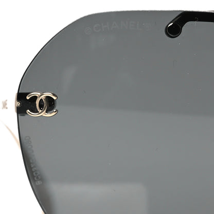 Chanel Titanium CC Pilot Aviator Sunglasses 4272-T Black Gold 7 of 8