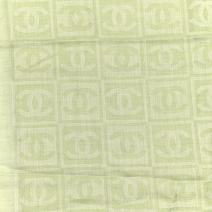 Chanel Cashmere Silk CC Scarf Green 5 of 6
