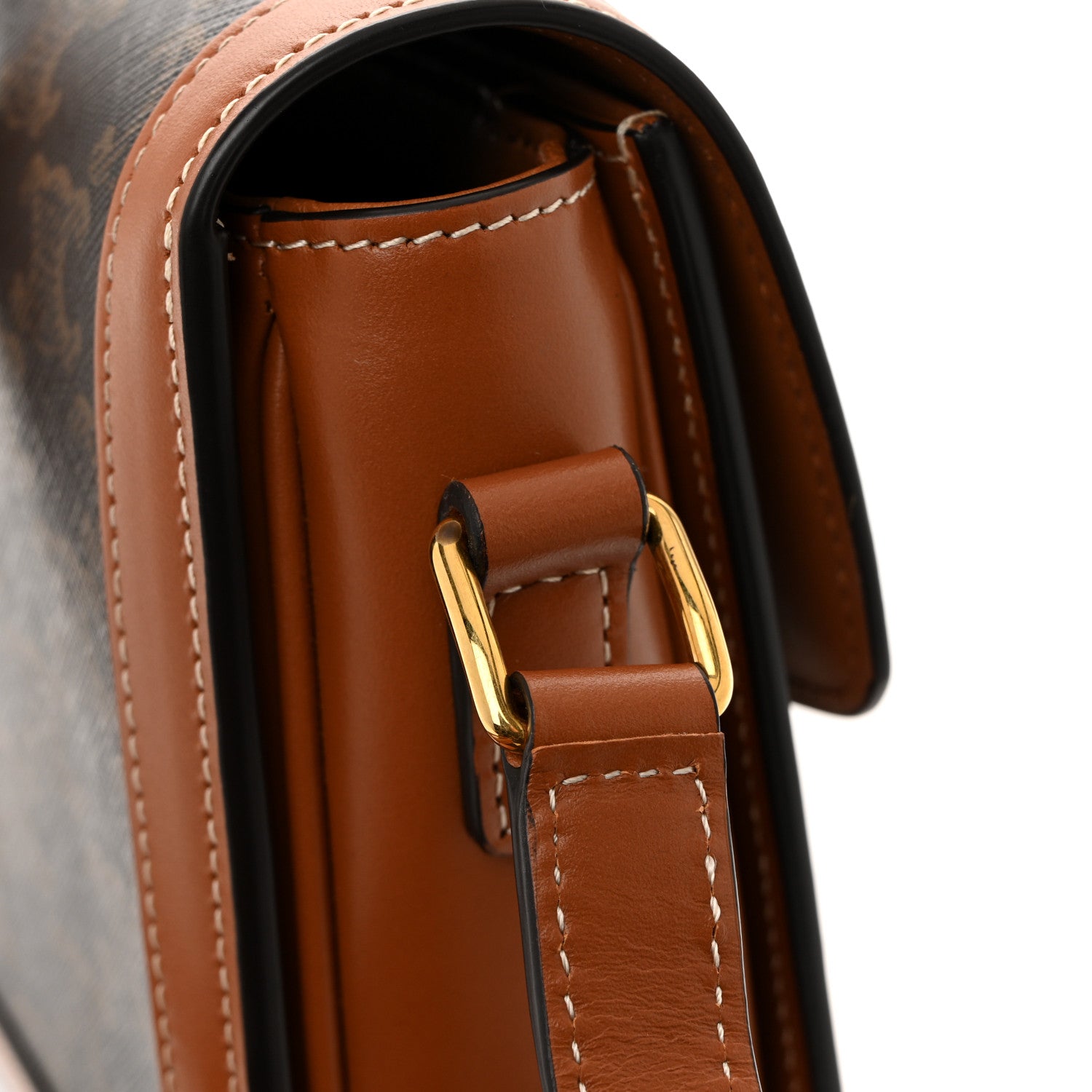 Celine Calfskin Triomphe Canvas Teen Triomphe Bag Tan 13 of 13