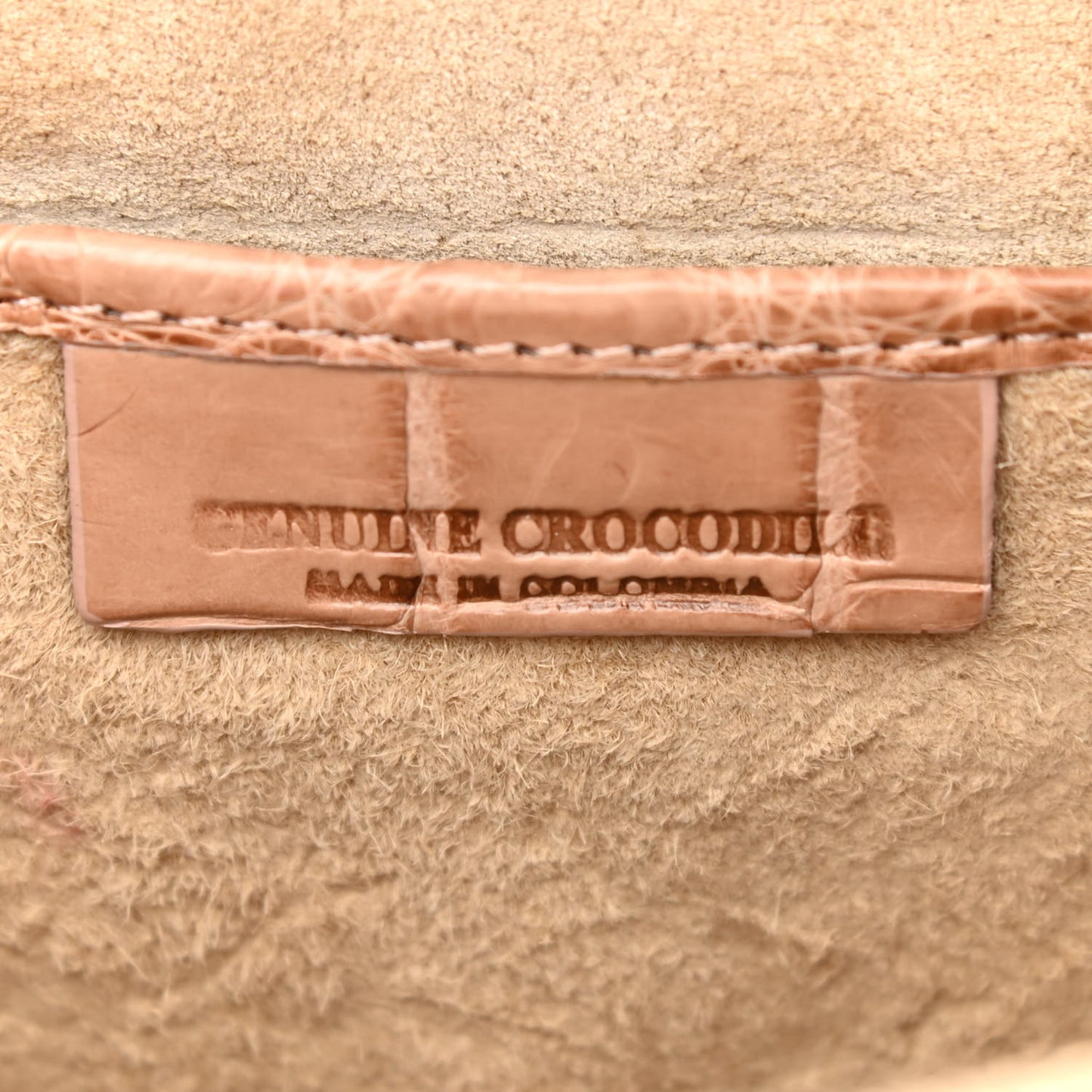 Crocodile Double Handle Satchel Beige
