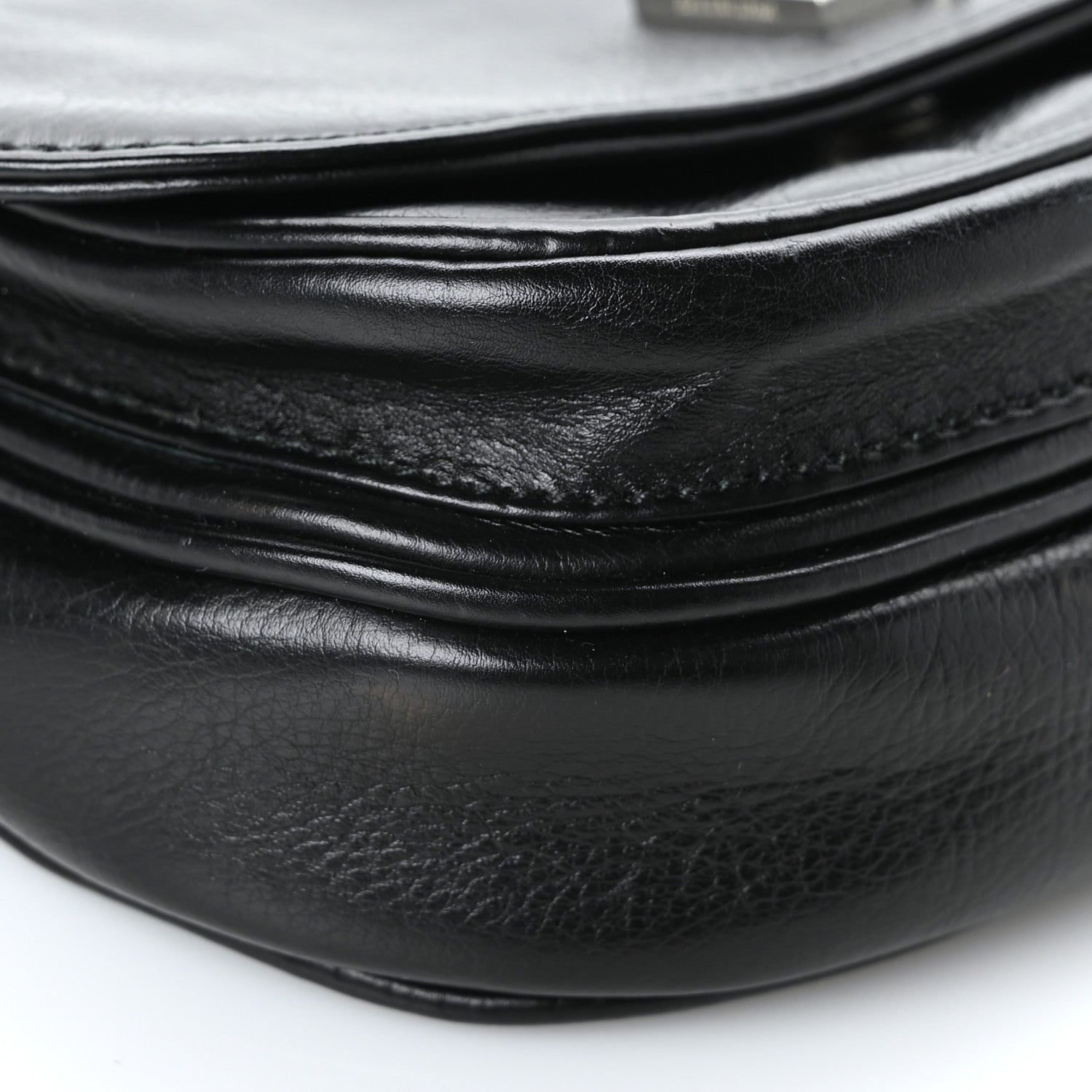 Balenciaga Calfskin Soft B Round Crossbody Bag XS Black 6 of 7
