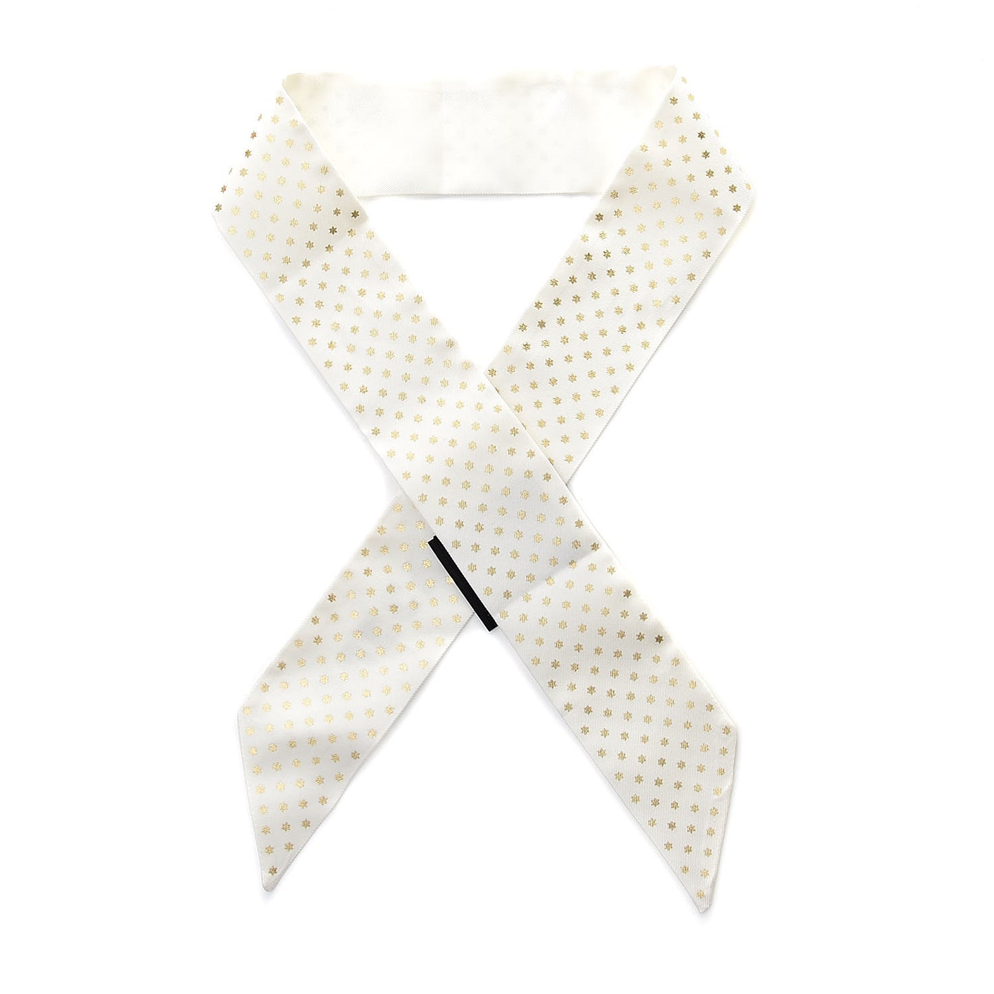 Silk Star Skinny Neck Bow Scarf White