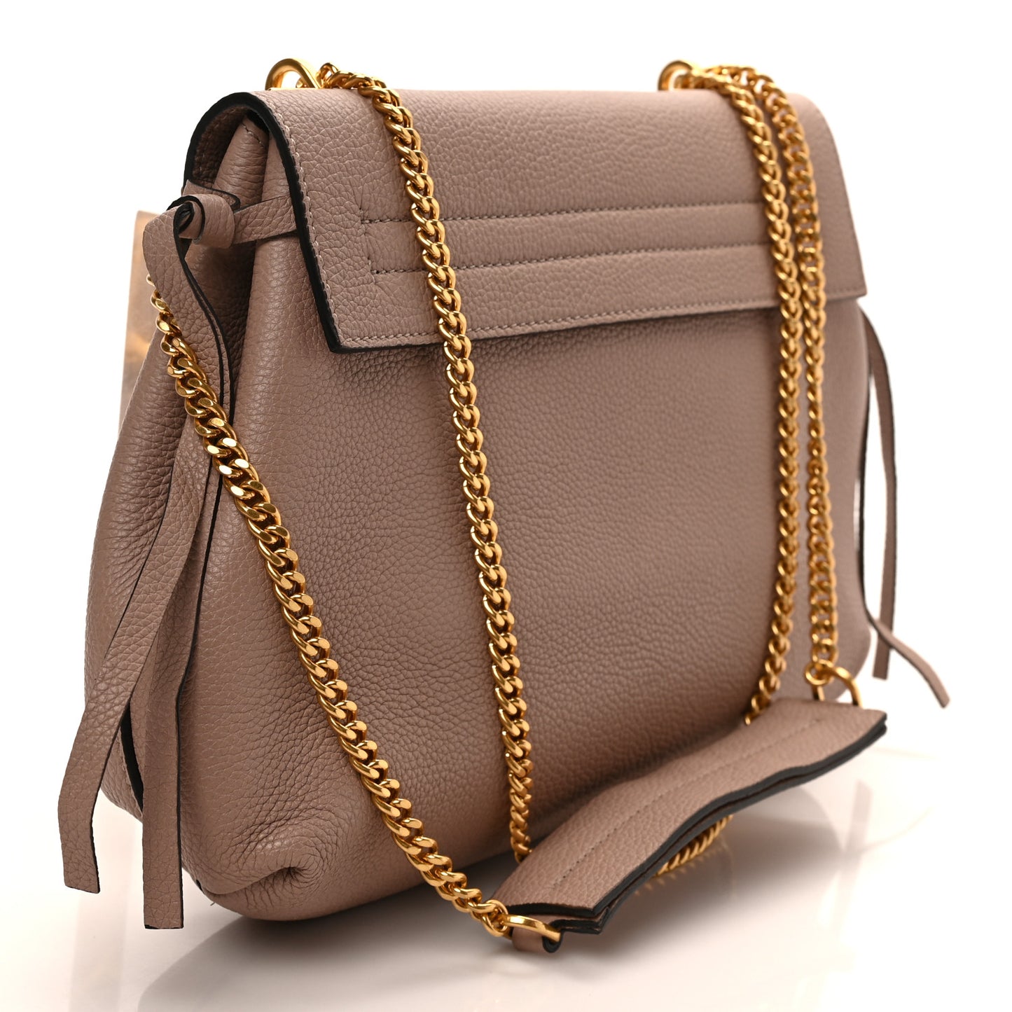 Pebbled Calfskin Medium VRing Chain Shoulder Bag Poudre