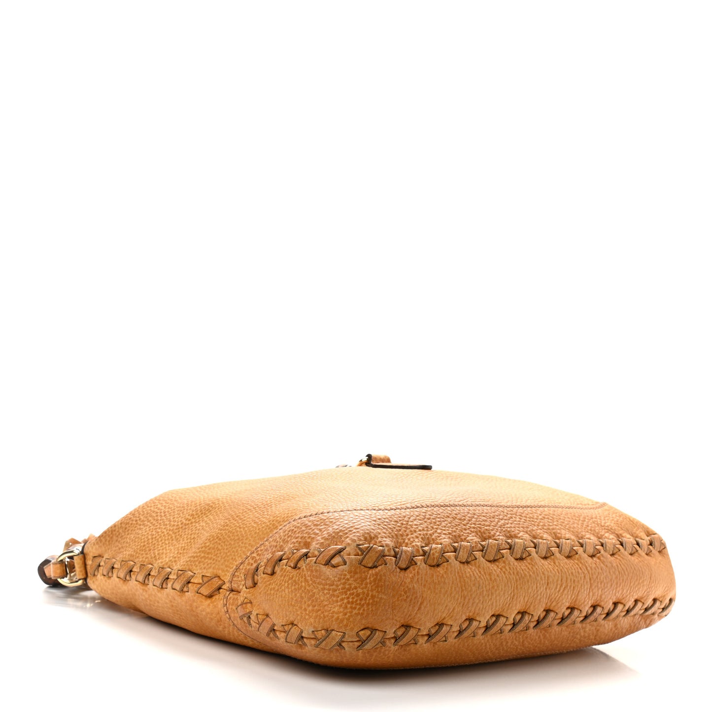 Pebbled Calfskin Large New Jackie Shoulder Bag Brown