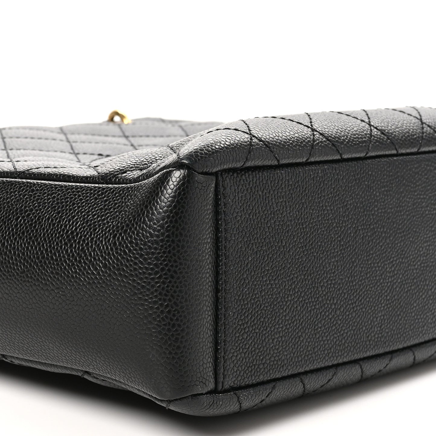 Caviar Quilted Petit Shopping Tote PST Black