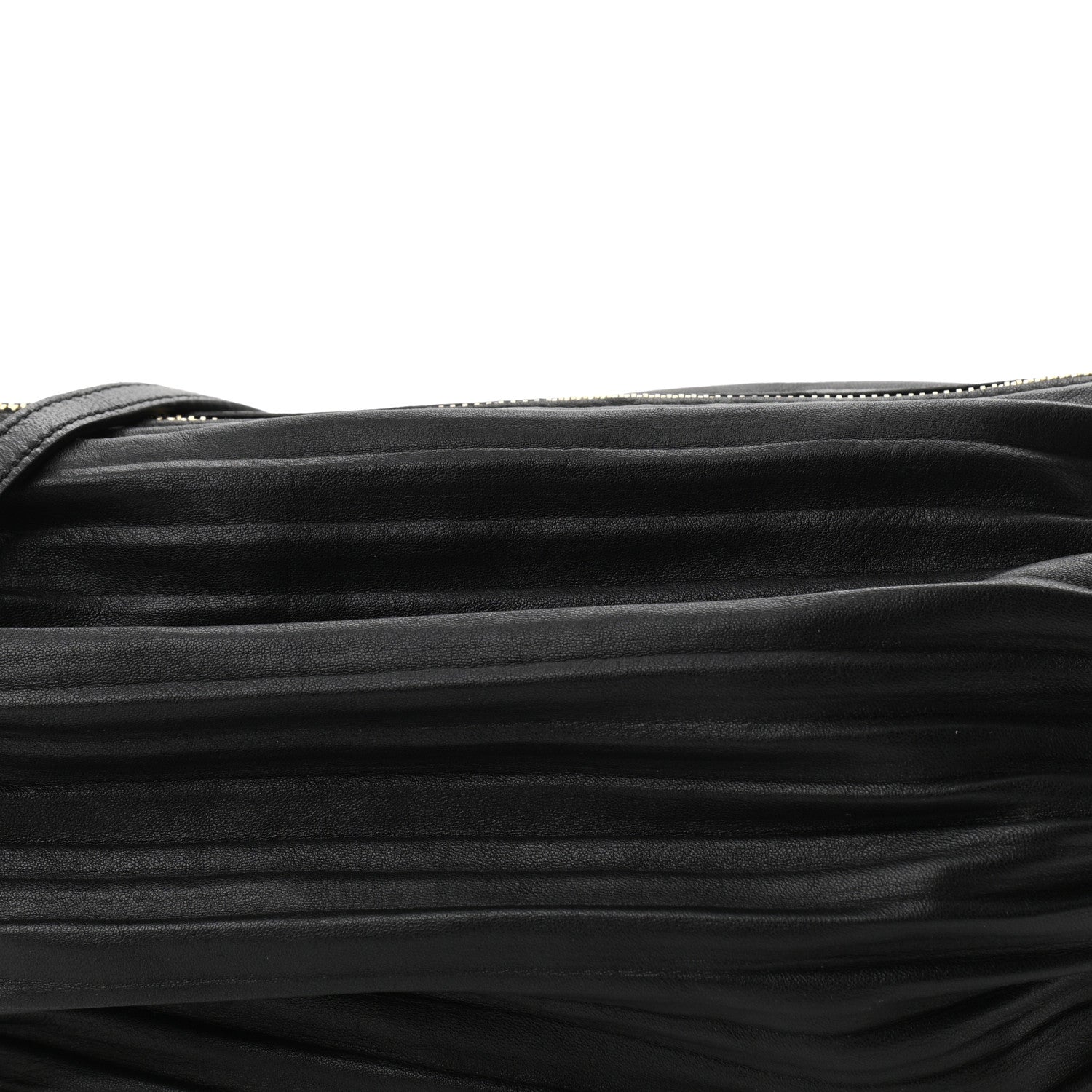 Loewe Lambskin Pleated Bracelet Pouch Shoulder Bag Black 8 of 10