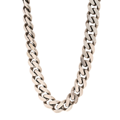 Saint Laurent Metal Curb Chain Necklace Oxidized Silver 1 of 5