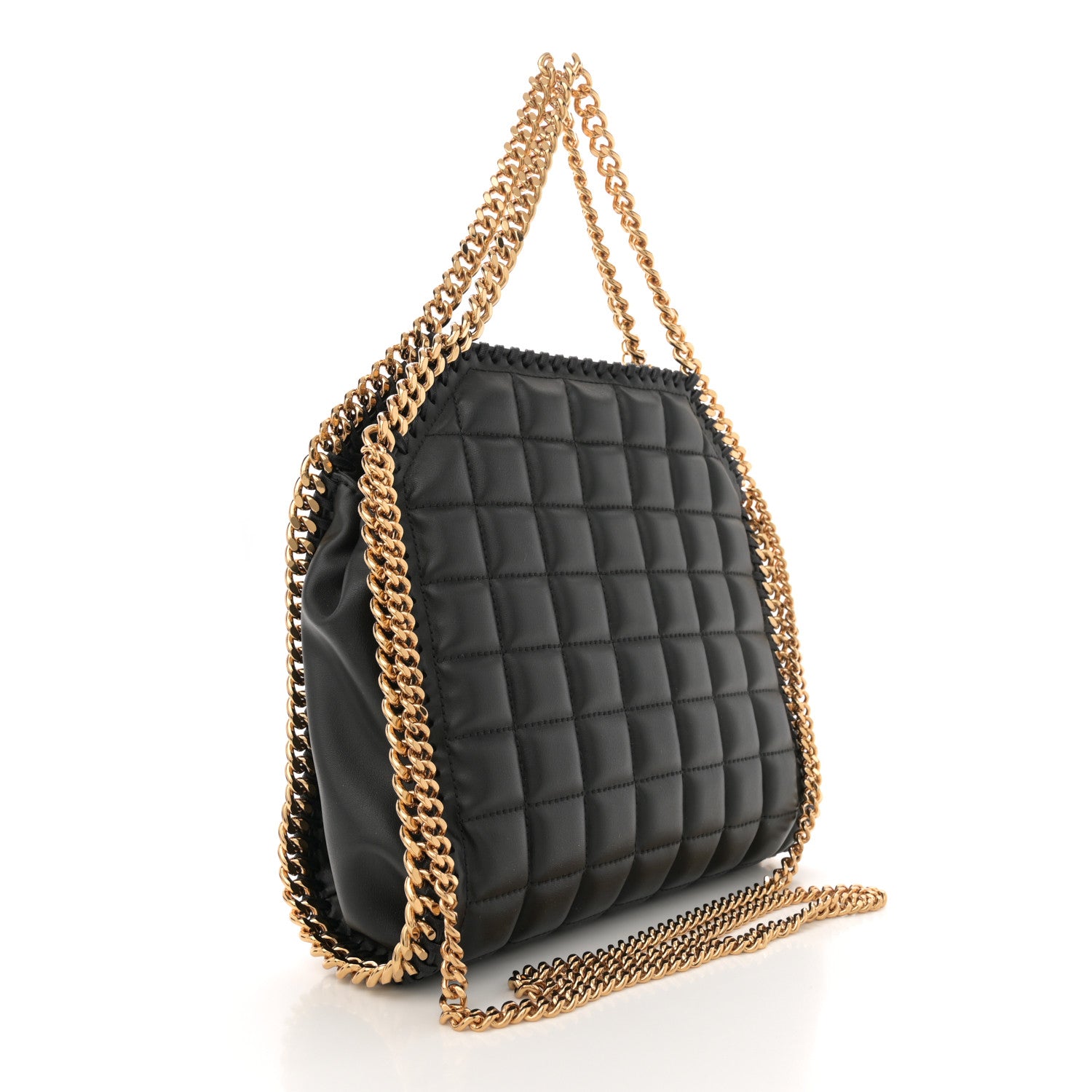 Stella McCartney Vegan Leather Quilted Mini Falabella Tote Black 2 of 10