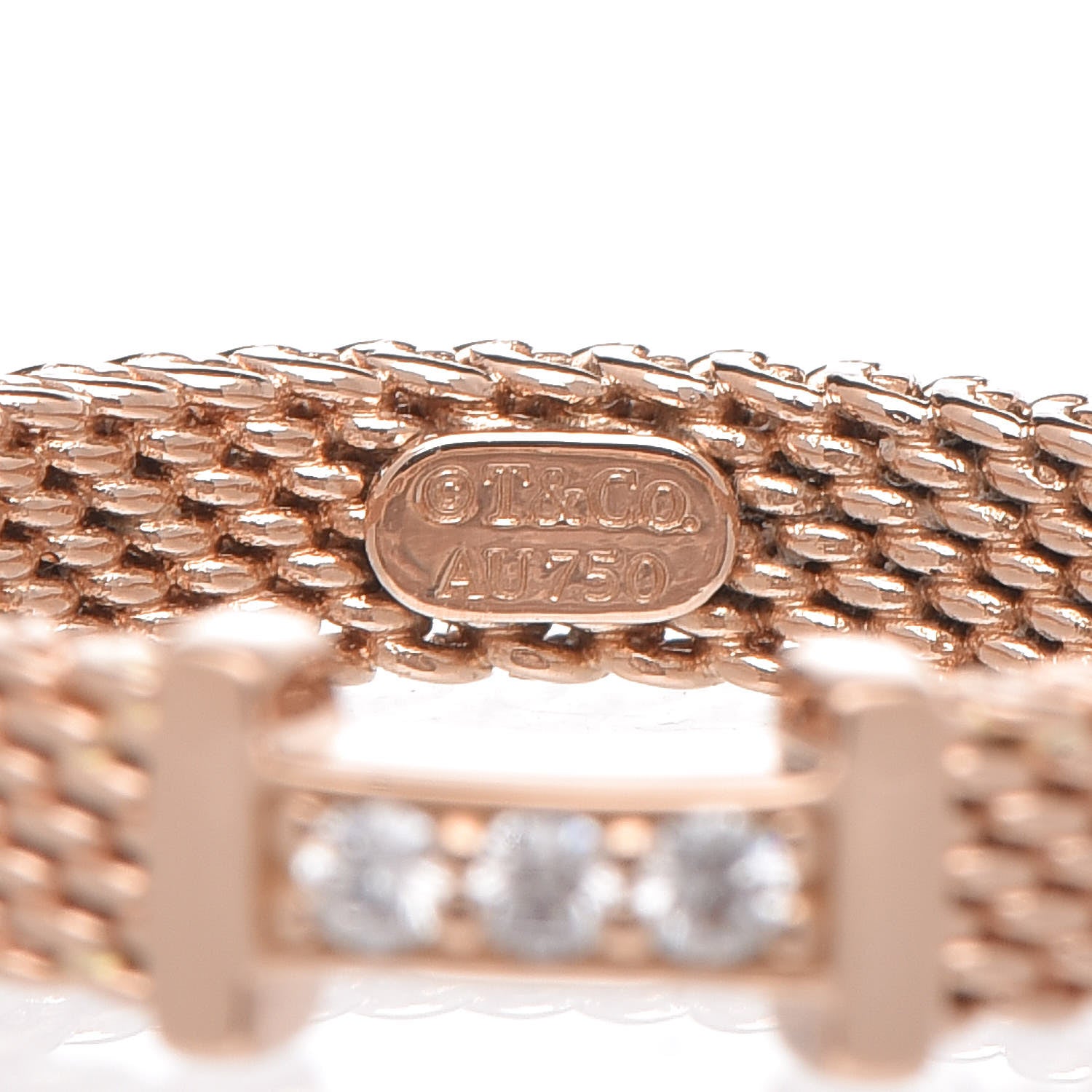 Tiffany 18K Rose Gold Diamond Narrow Somerset Ring 47 4 5 of 5