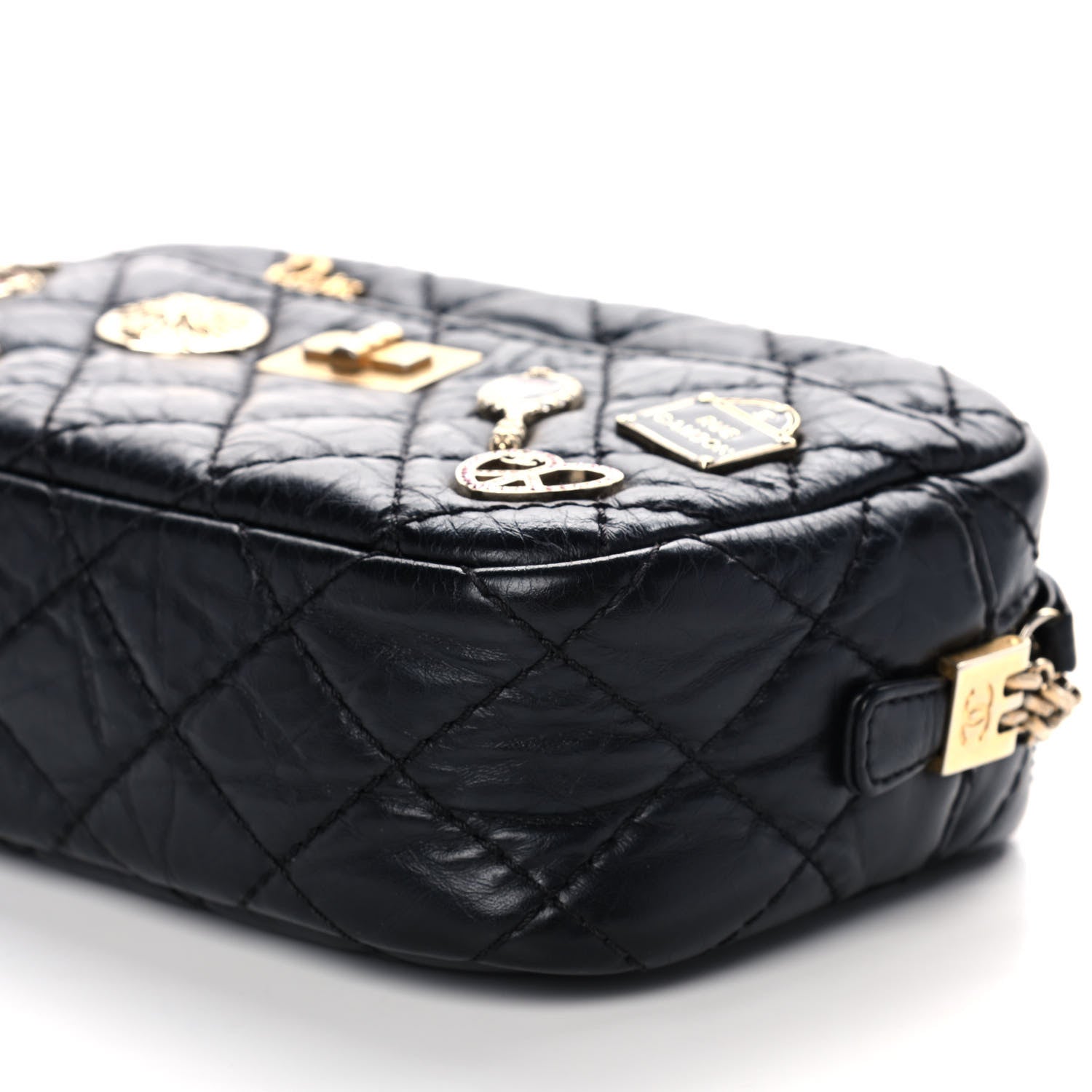 Chanel Aged Calfskin Quilted Mini Lucky Charm Reissue Camera Case Black 10 of 11