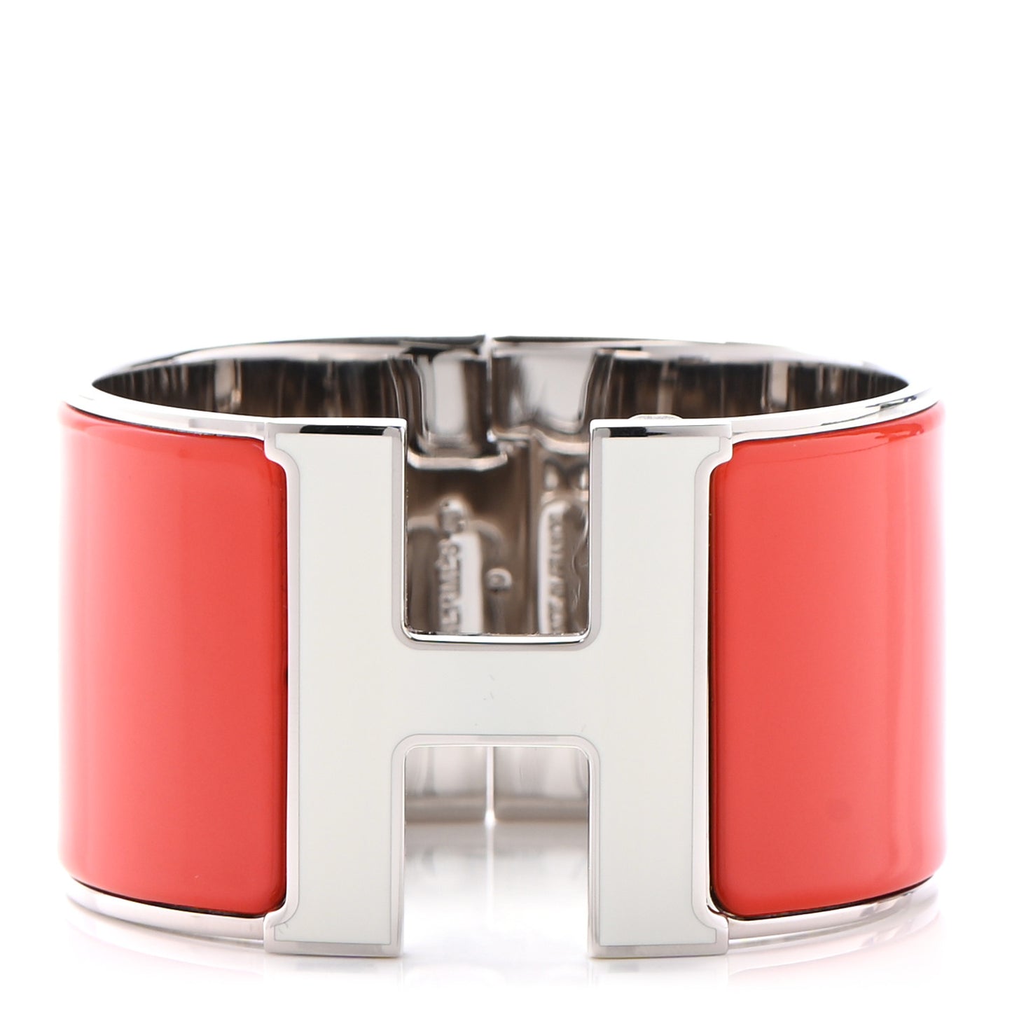 Enamel Clic Clac H Extra Wide Bracelet PM Capucine White