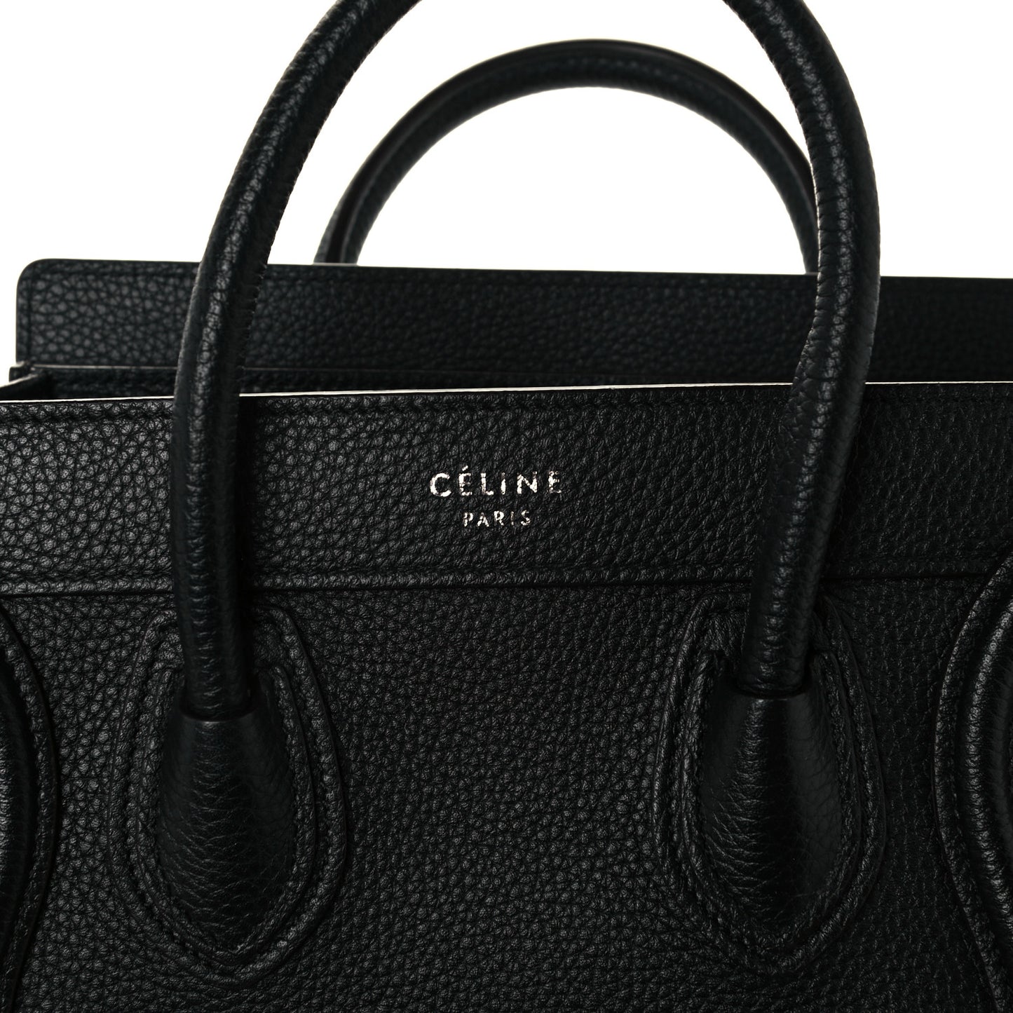 Drummed Calfskin Nano Luggage Black