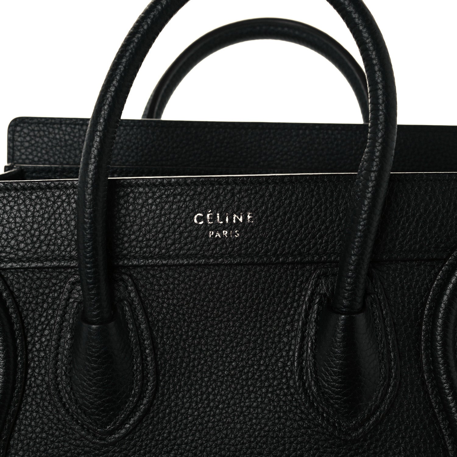 Celine Drummed Calfskin Nano Luggage Black 7 of 16