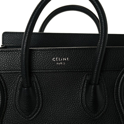 Celine Drummed Calfskin Nano Luggage Black 7 of 16