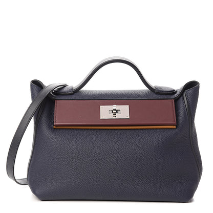 Hermes Togo Swift 24/24 29 Bleu Nuit Bleu Indigo Bordeaux Kraft 1 of 9