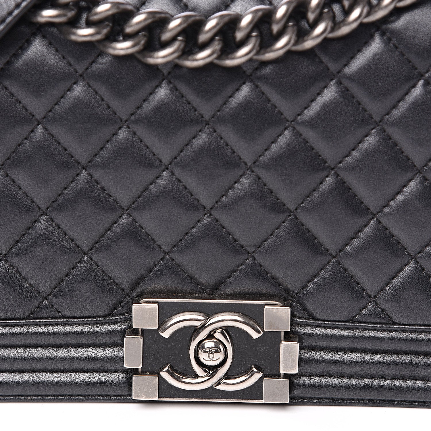 Chanel Lambskin Quilted Medium Boy Flap Black 7 of 13