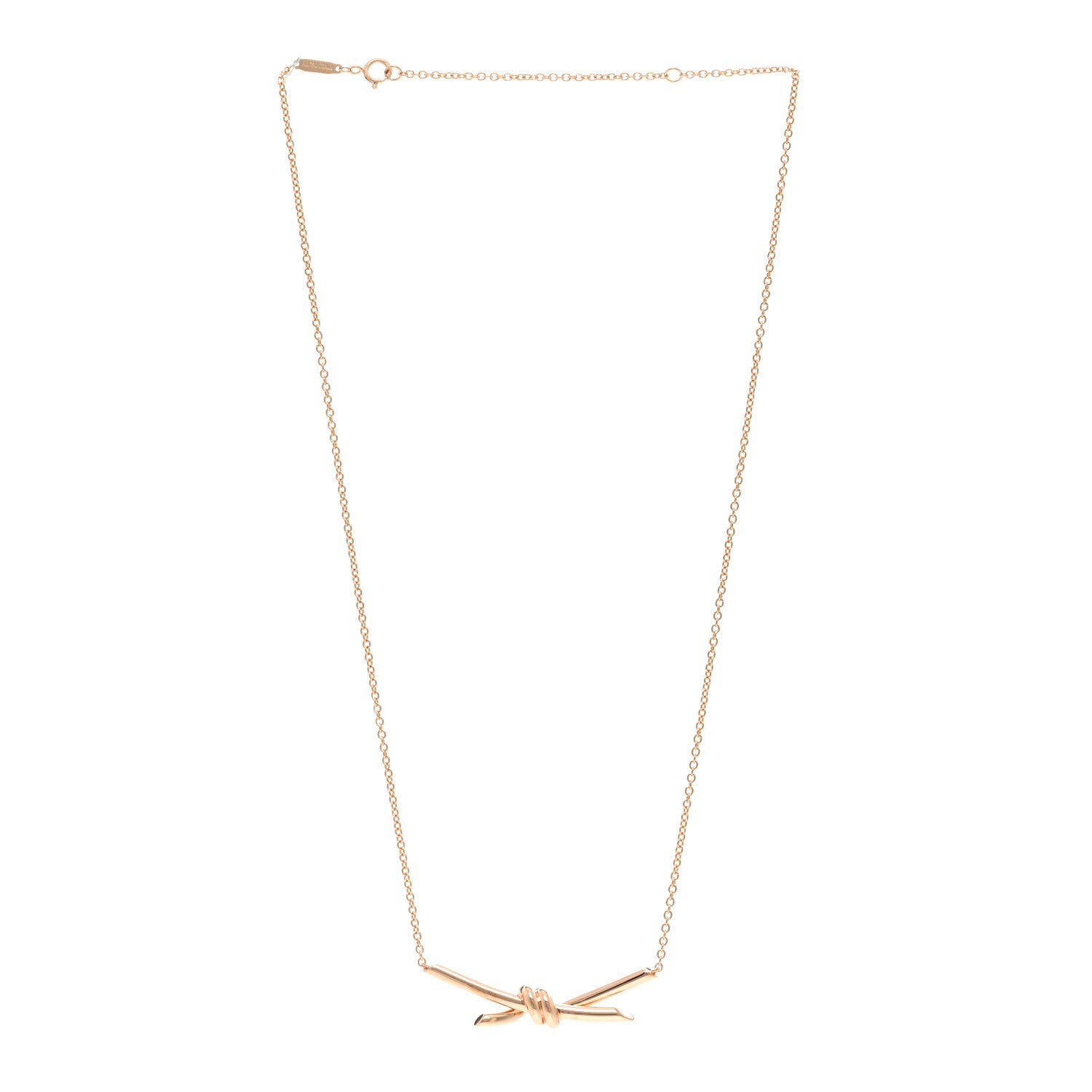 Tiffany 18K Rose Gold Knot Necklace 3 of 5