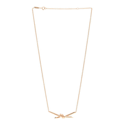 Tiffany 18K Rose Gold Knot Necklace 3 of 5