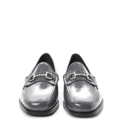 Gucci Naplack Patent Horsebit Banks Loafers 40 Melange Platinum 2 of 9