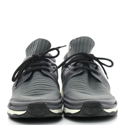Chanel Stretch Fabric CC Sneakers 37 Grey 2 of 8
