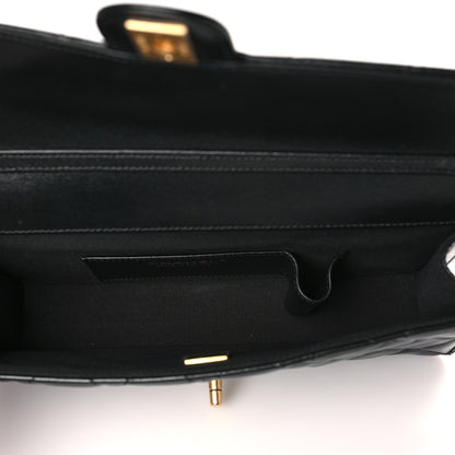 Chanel Shiny Lambskin Quilted Flap Clutch Bag Black 5 of 9
