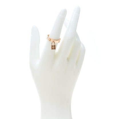 Hermes 18K Rose Gold MM Kelly Clochette Ring 53 6.25 2 of 7