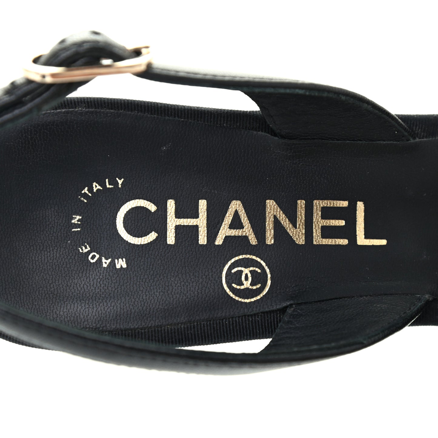 Lambskin Grosgrain CC Slingback Pumps 37 Black