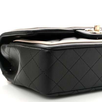 Chanel Lambskin Quilted Bicolor Flap Black Beige 9 of 10