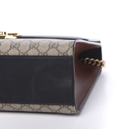 Gucci GG Supreme Monogram Calfskin Medium Padlock Shoulder Bag Beige Black Cuir 9 of 12