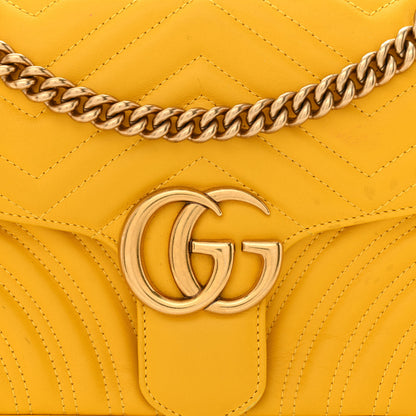 Gucci Calfskin Matelasse Small GG Marmont Shoulder Bag Stone Topaz 8 of 17