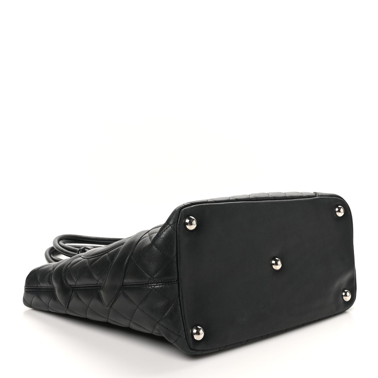 Calfskin Quilted Large Cambon Tote Black