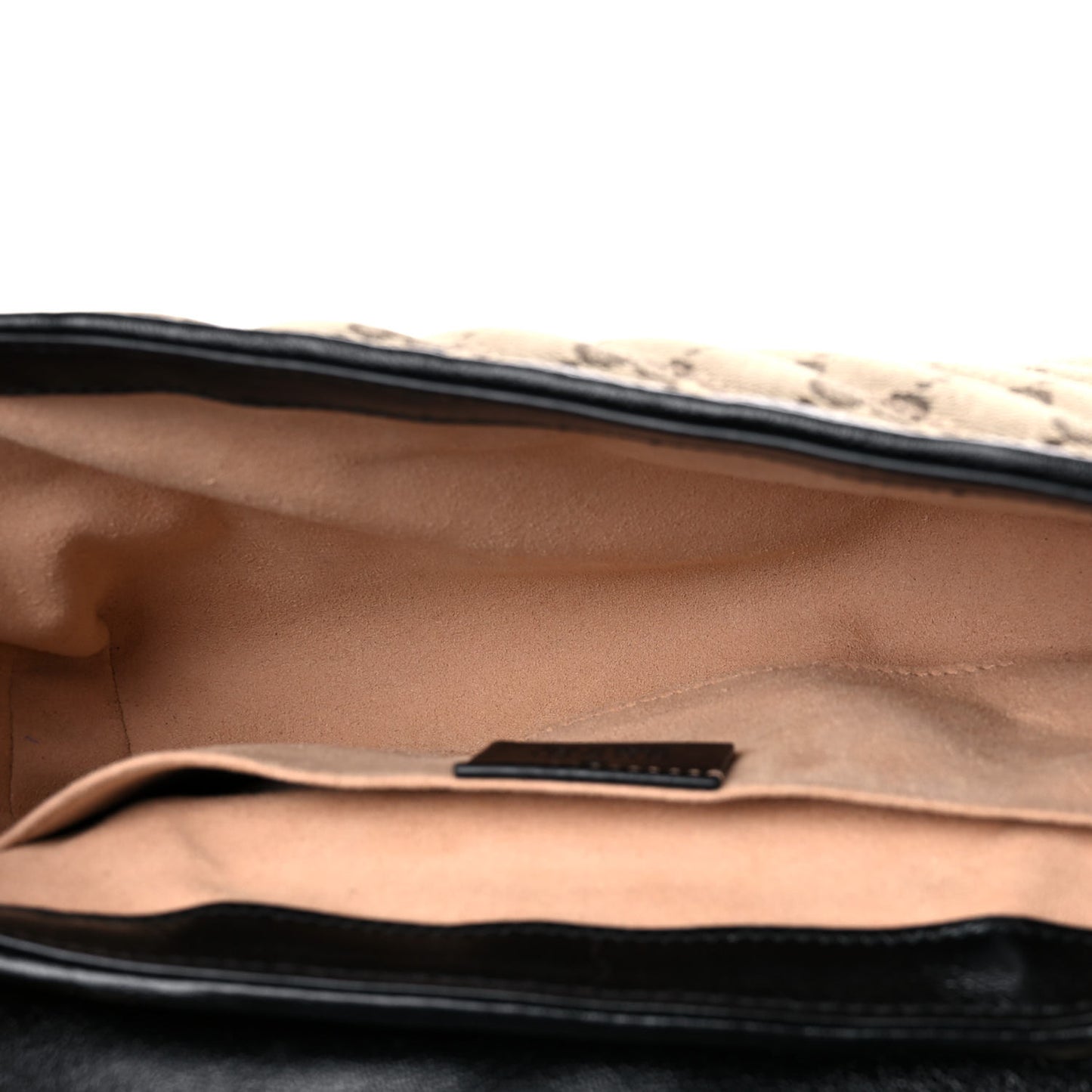 Monogram Matelasse Diagonal Mini GG Marmont Shoulder Bag Beige Black