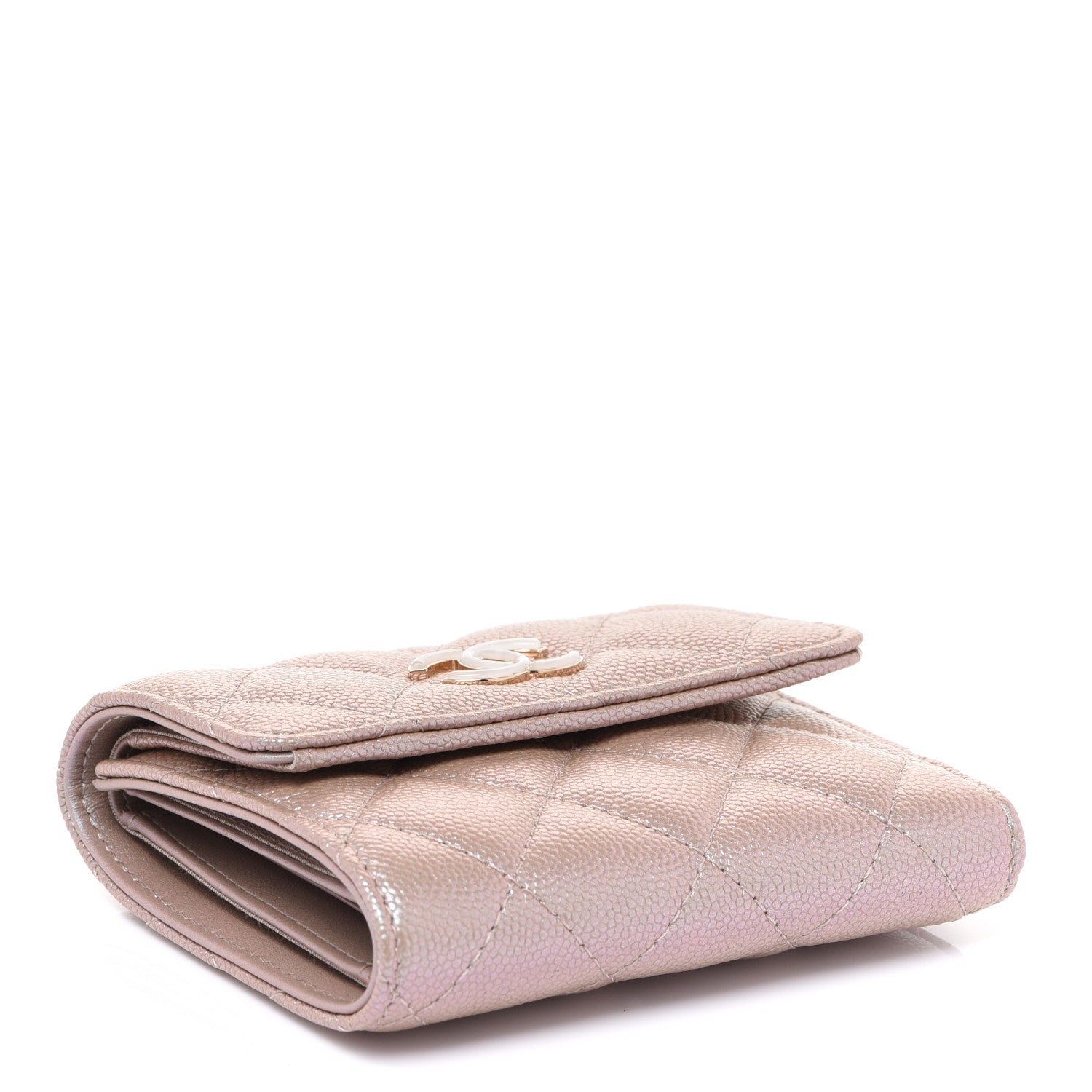 Chanel Iridescent Caviar Quilted Small Flap Wallet Beige 4 of 9