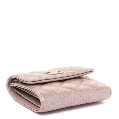 Chanel Iridescent Caviar Quilted Small Flap Wallet Beige 4 of 9