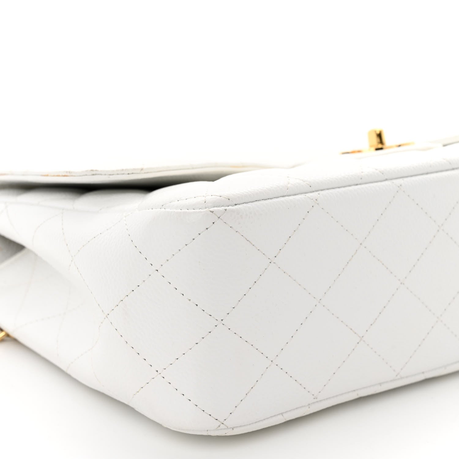 Chanel Caviar Quilted Jumbo Single Flap White 9 of 11