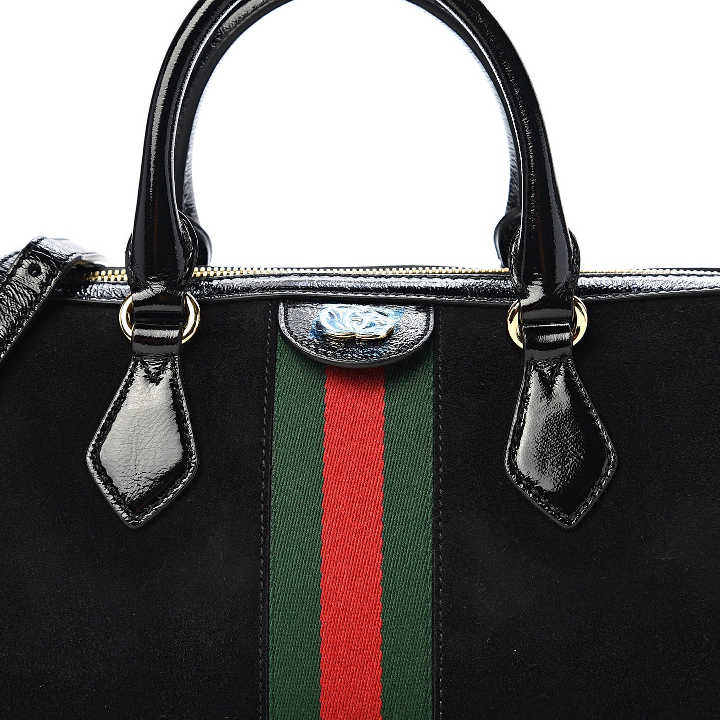 Suede Patent GG Web Medium Ophidia Boston Black