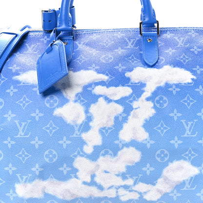 Louis Vuitton Monogram Clouds Keepall Bandouliere 50 Blue 7 of 11