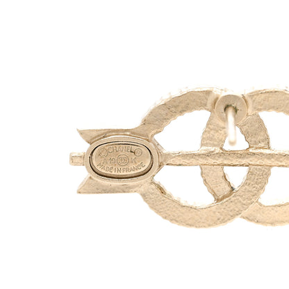 Chanel Metal Crystal CC Arrow Earrings Gold 4 of 6