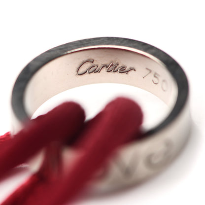 Cartier 18K White Gold Charity LOVE Adjustable Cord Bracelet Red 4 of 7